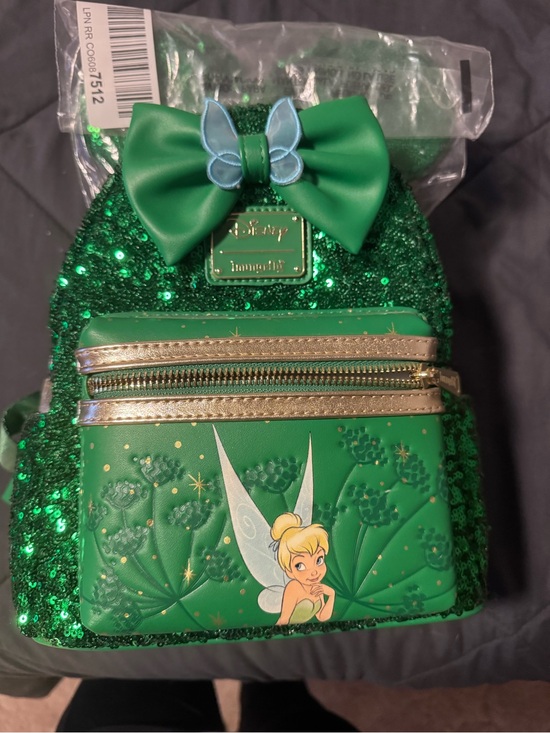 Disney Handbags - Disney Green Pixie Dust Backpack - Gold Script